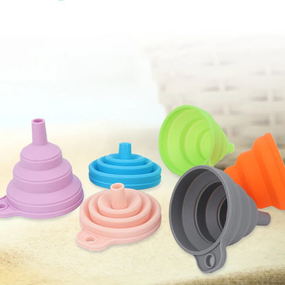Fais Du Resuable Silicone Funnel Folding BBQ Portable Filter Multifunctional Oil Funnel Liquid Leak Dispensing Housewares Tools