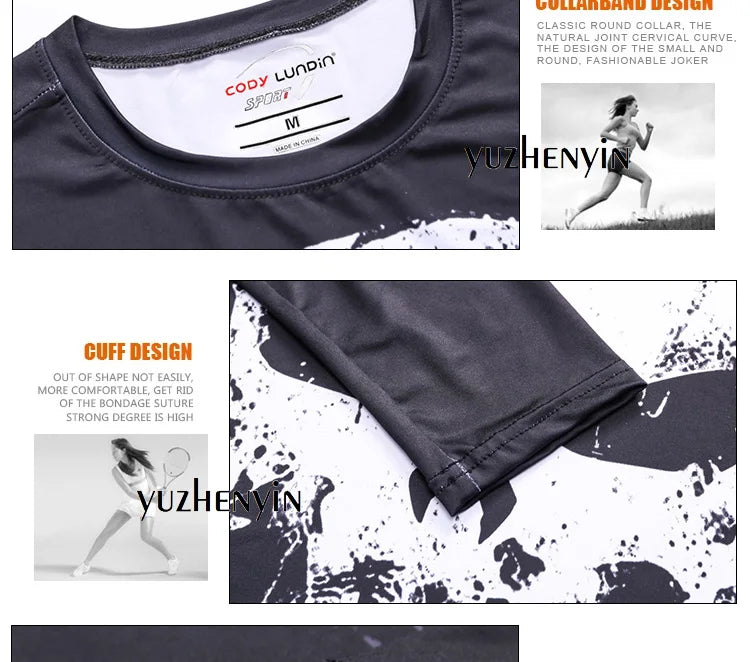 Superhero Punisher Long Sleeve Sport T Shirt Workout 3D Compression Quick Dry Training Men's Running Gym Fitness Top Rashgard