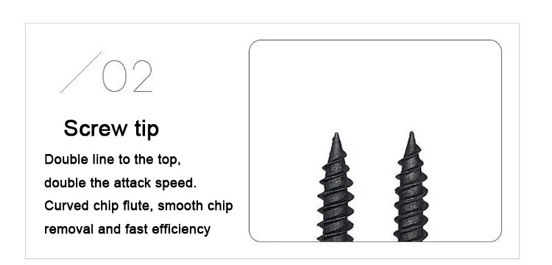 50Pcs M3.5 High-Strength Screw Drywall Screw Self-Tapping Screw Woodworking Lengthened Hardened Black Plasterboard Cross Screw
