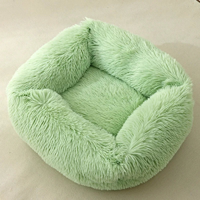 Wholesale Breathable Square Dog Beds Kennel Winter Thickening Warm Dog Mat Cats Nest Soft Long Plush Dog Basket Pet Cushion