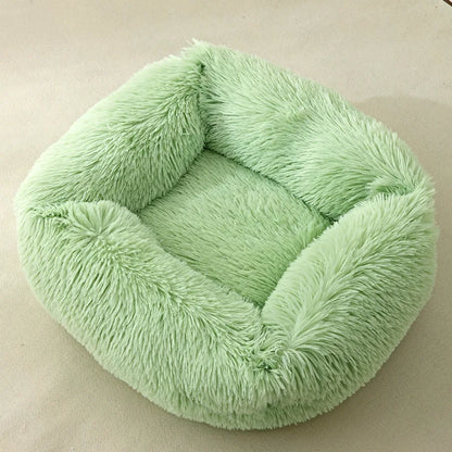 Wholesale Breathable Square Dog Beds Kennel Winter Thickening Warm Dog Mat Cats Nest Soft Long Plush Dog Basket Pet Cushion