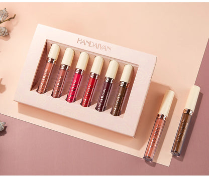 HANDAIYAN Gift 6PC/Set Matte Velvet Lip Gloss Waterproof Long-lasting Liquid Lipstick Cosmetic Beauty Keep 24 Hours Makeup