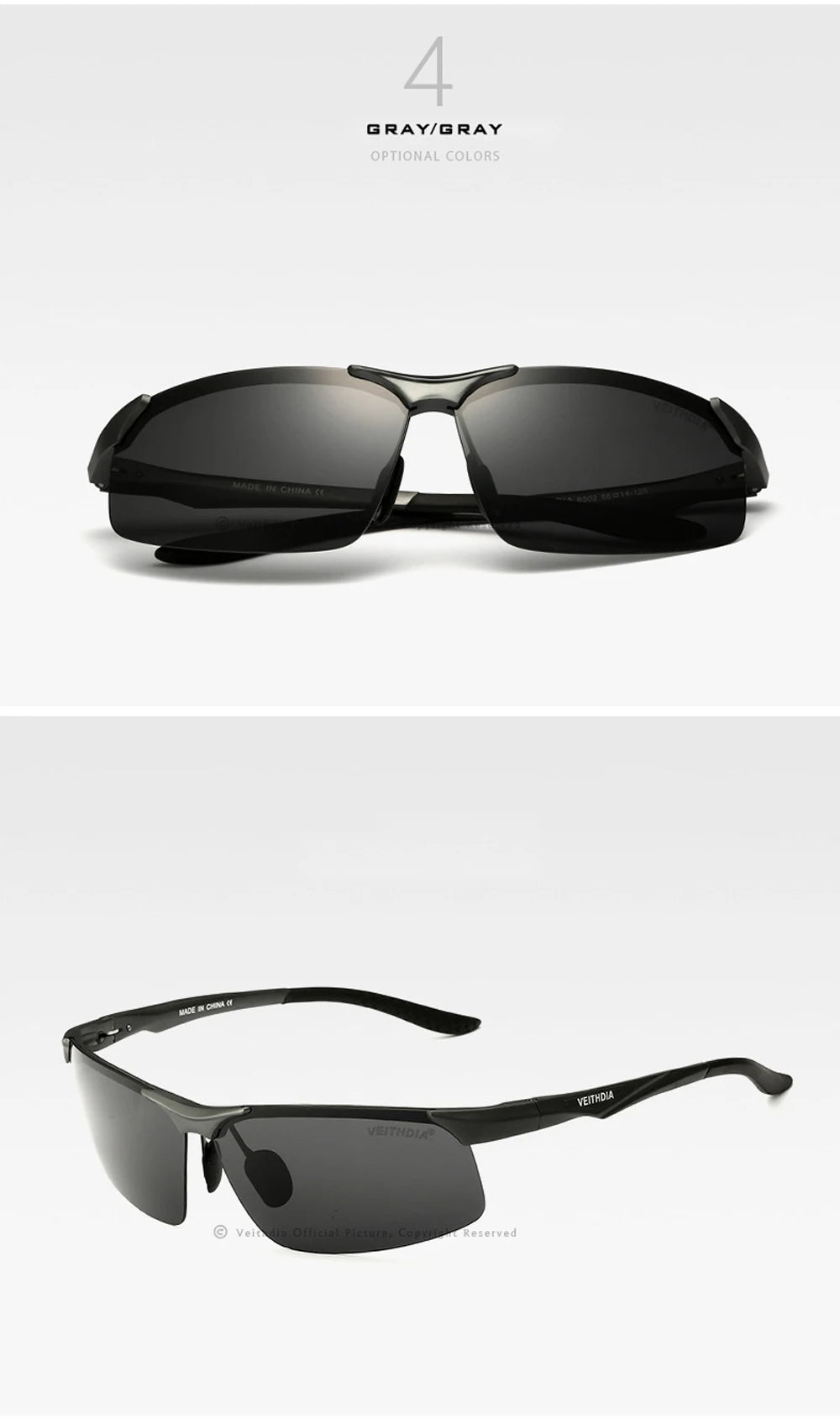 VEITHDIA Aluminum Magnesium Men's Polarized VU400 Sun Glasses Night Vision Mirror Male Eyewear Sunglasses Goggle Oculos  6502