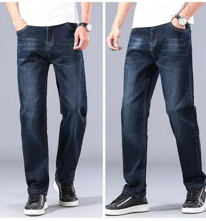 Men's Thin Straight-leg Loose Jeans Summer New Classic Style Advanced Stretch Loose Pants 7 Colors Available Size 35 42