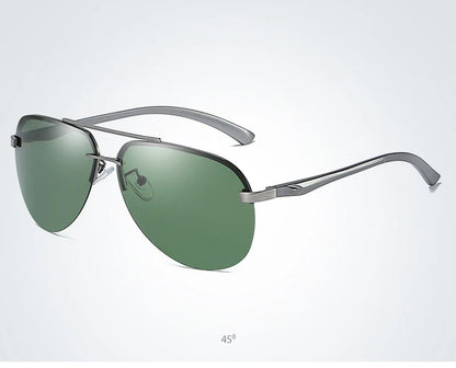 Fashion Rimless Pilot Polarized Sunglasses Men Women High Quality Aluminum Magnesium Sun Glasses Male Classic Driving Shades