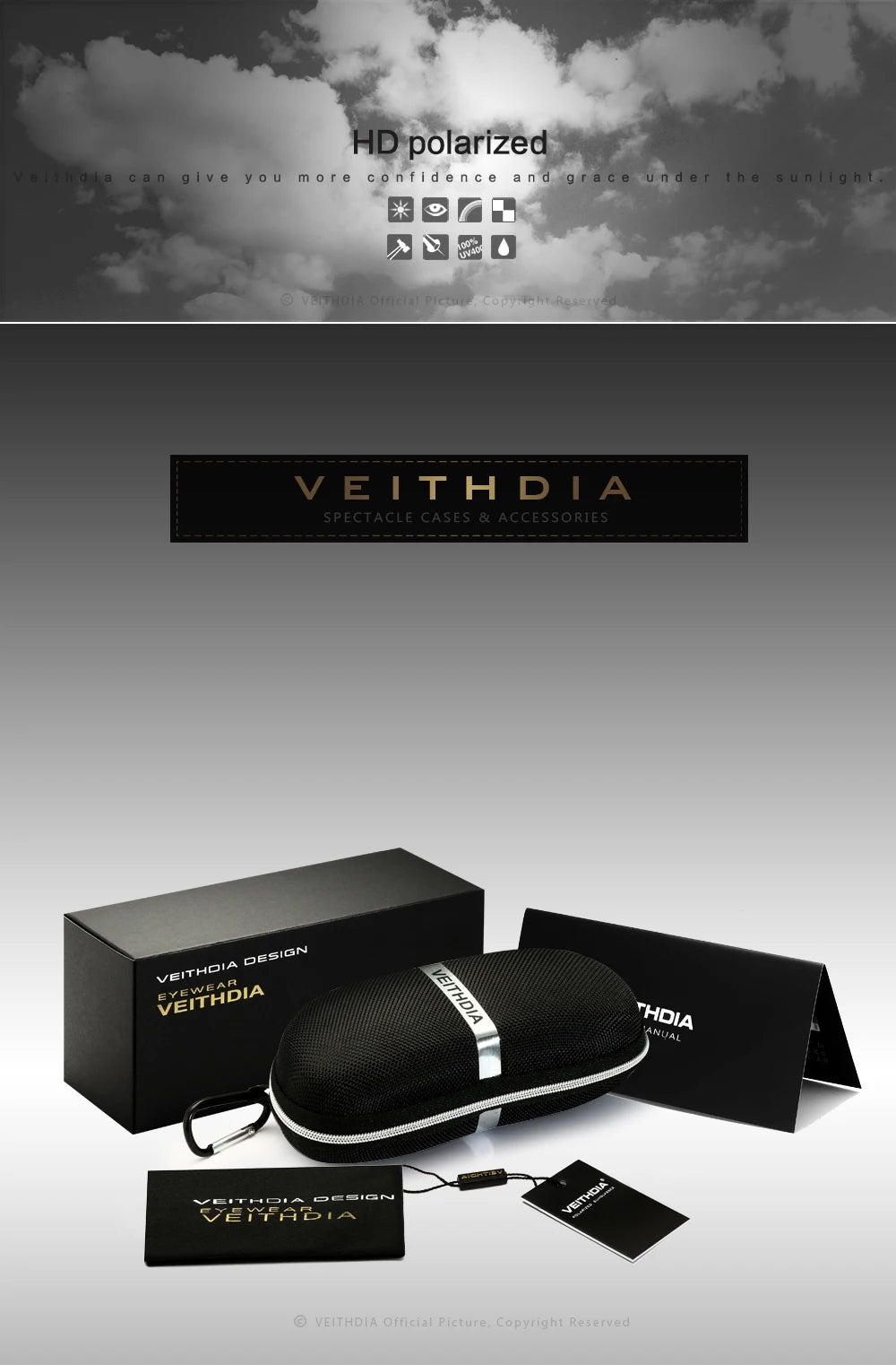 VEITHDIA Aluminum Magnesium Men's Polarized VU400 Sun Glasses Night Vision Mirror Male Eyewear Sunglasses Goggle Oculos  6502