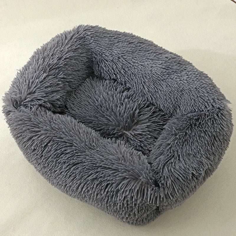 Wholesale Breathable Square Dog Beds Kennel Winter Thickening Warm Dog Mat Cats Nest Soft Long Plush Dog Basket Pet Cushion