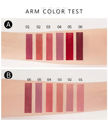 HANDAIYAN Gift 6PC/Set Matte Velvet Lip Gloss Waterproof Long-lasting Liquid Lipstick Cosmetic Beauty Keep 24 Hours Makeup