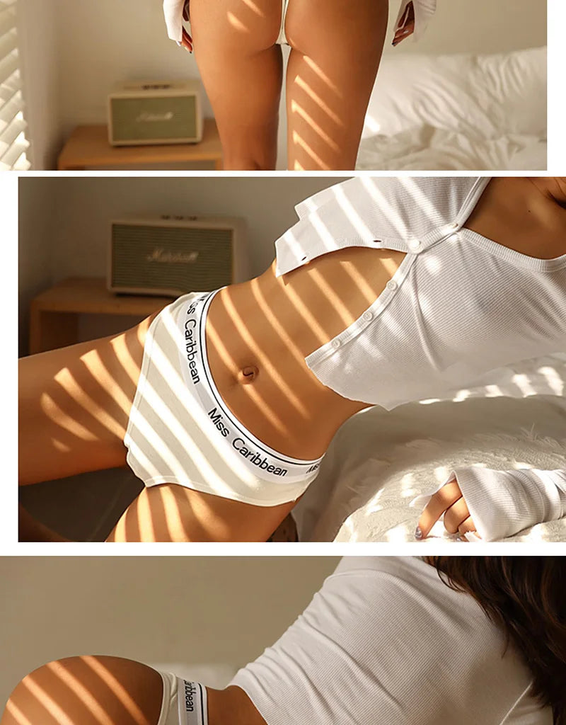 TrowBridge Comfort Sports Women's Panties Sexy Letters Thongs Breathable Cotton Underwear Hot Sale G-Strings Sexy Lingerie Tanga
