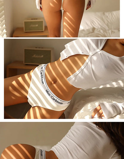 TrowBridge Comfort Sports Women's Panties Sexy Letters Thongs Breathable Cotton Underwear Hot Sale G-Strings Sexy Lingerie Tanga