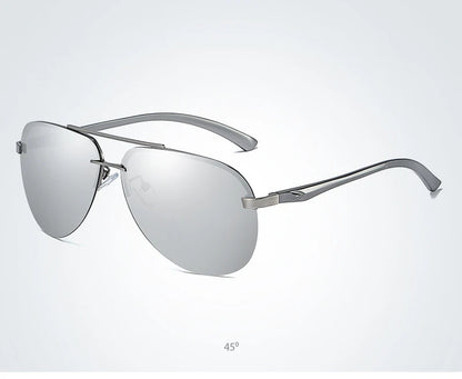 Fashion Rimless Pilot Polarized Sunglasses Men Women High Quality Aluminum Magnesium Sun Glasses Male Classic Driving Shades