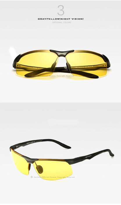 VEITHDIA Aluminum Magnesium Men's Polarized VU400 Sun Glasses Night Vision Mirror Male Eyewear Sunglasses Goggle Oculos  6502