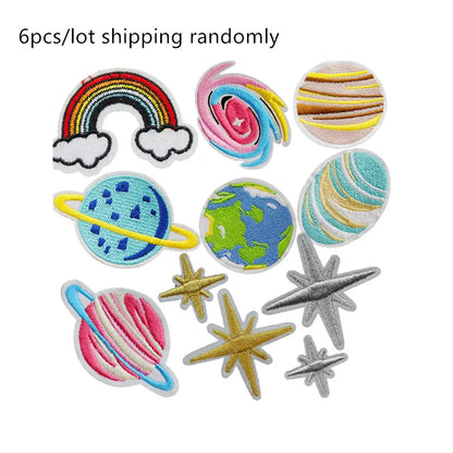 6pcs mixed random  Patches Unicorn  Skull iron on Embroidered Clothing Halloween patch For garment  sewing accessories  supplies