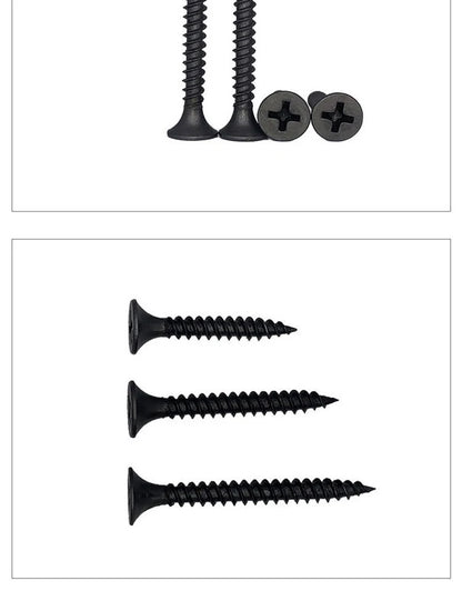 50Pcs M3.5 High-Strength Screw Drywall Screw Self-Tapping Screw Woodworking Lengthened Hardened Black Plasterboard Cross Screw