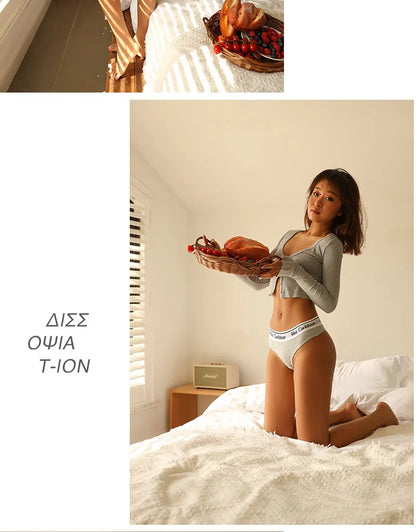 TrowBridge Comfort Sports Women's Panties Sexy Letters Thongs Breathable Cotton Underwear Hot Sale G-Strings Sexy Lingerie Tanga