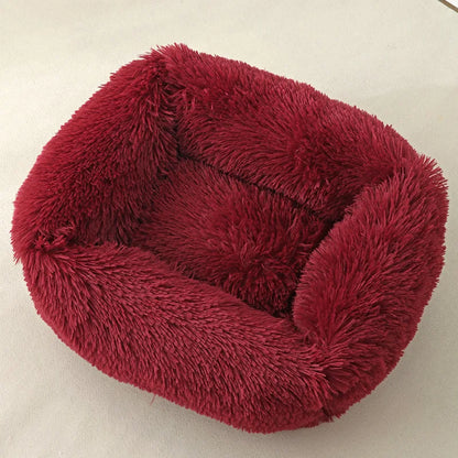 Wholesale Breathable Square Dog Beds Kennel Winter Thickening Warm Dog Mat Cats Nest Soft Long Plush Dog Basket Pet Cushion