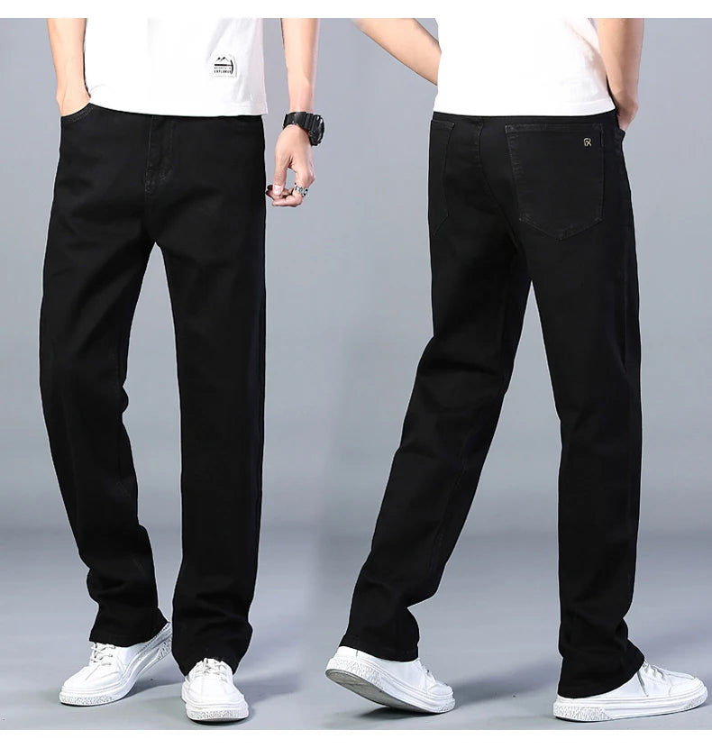 Men's Thin Straight-leg Loose Jeans Summer New Classic Style Advanced Stretch Loose Pants 7 Colors Available Size 35 42