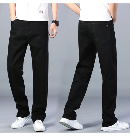 Men's Thin Straight-leg Loose Jeans Summer New Classic Style Advanced Stretch Loose Pants 7 Colors Available Size 35 42