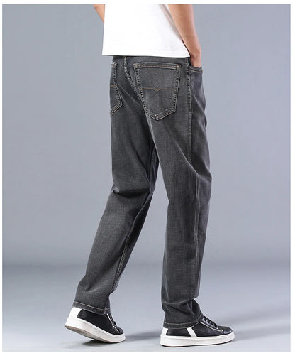 Men's Thin Straight-leg Loose Jeans Summer New Classic Style Advanced Stretch Loose Pants 7 Colors Available Size 35 42