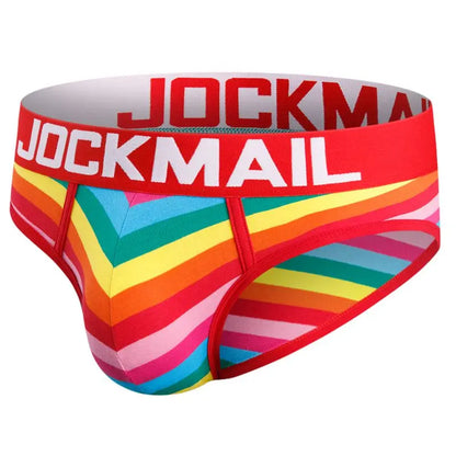 Jockmail Sexy Men's Underwear Briefs Cotton Low Rise Underpant Net yarn Lace , Breathable Summer Shorts calzoncillos hombre slip