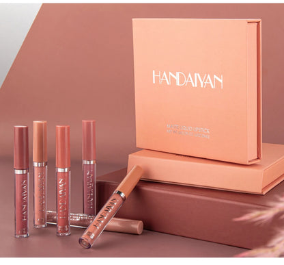 HANDAIYAN Gift 6PC/Set Matte Velvet Lip Gloss Waterproof Long-lasting Liquid Lipstick Cosmetic Beauty Keep 24 Hours Makeup