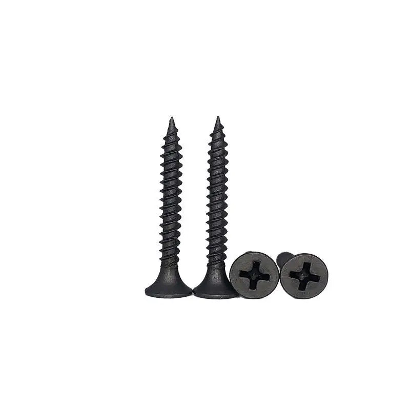 50Pcs M3.5 High-Strength Screw Drywall Screw Self-Tapping Screw Woodworking Lengthened Hardened Black Plasterboard Cross Screw