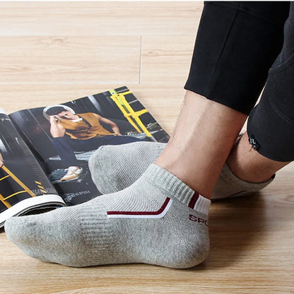 10Pieces=5Pair/lot Summer Cotton Man Short Socks Fashion Breathable Boat Socks Comfortable Casual Socks Male White Hot Sale