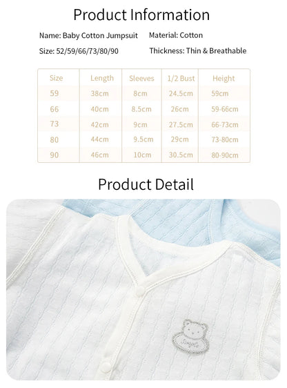 Newborn Baby Bodysuits for Boy Girl Summer Thin Outwear Casual Short Sleeve Toddler Kids Jumpsuits Children Clothes
