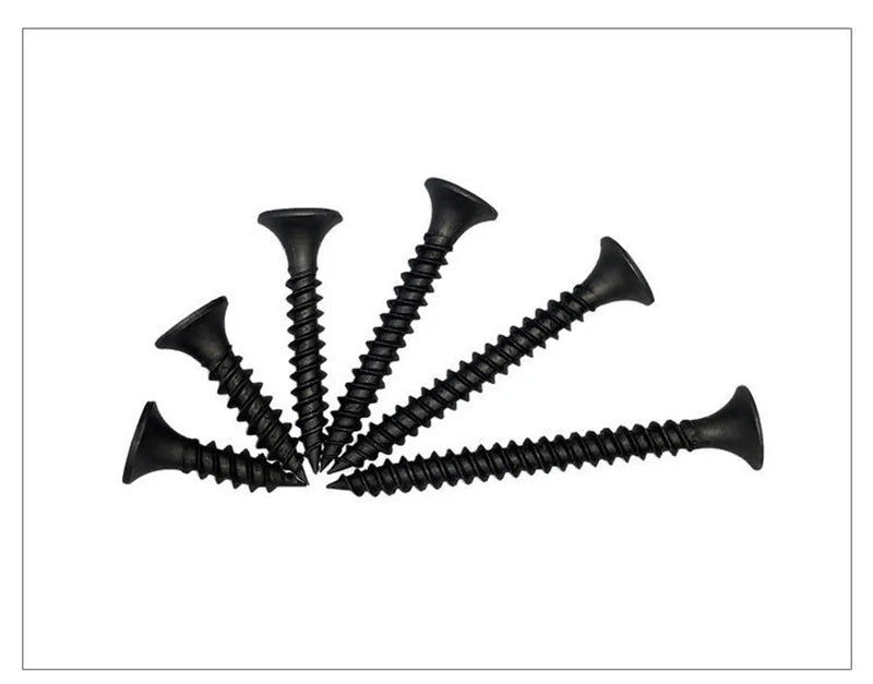 50Pcs M3.5 High-Strength Screw Drywall Screw Self-Tapping Screw Woodworking Lengthened Hardened Black Plasterboard Cross Screw