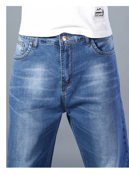 Men's Thin Straight-leg Loose Jeans Summer New Classic Style Advanced Stretch Loose Pants 7 Colors Available Size 35 42