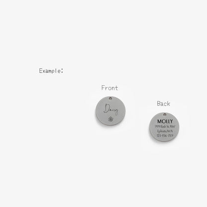 007 Cats Dog ID Tag Personalized Engraved for Small Puppy Pets Collar Name Accessories Simple Design 4 Lines of Custom Text