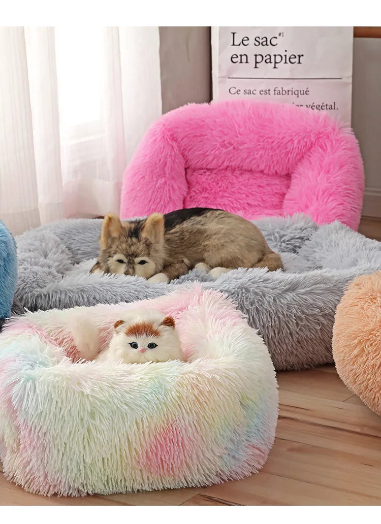 Wholesale Breathable Square Dog Beds Kennel Winter Thickening Warm Dog Mat Cats Nest Soft Long Plush Dog Basket Pet Cushion