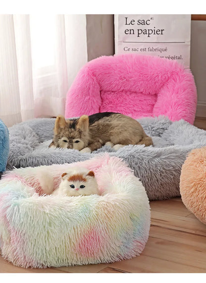 Wholesale Breathable Square Dog Beds Kennel Winter Thickening Warm Dog Mat Cats Nest Soft Long Plush Dog Basket Pet Cushion