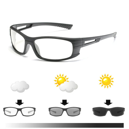 HOOLDW Polarized Photochromic Sunglasses Men Outdoor Sports Chameleon Sun glasses Driving Goggles Glasses Change Color Eyewear