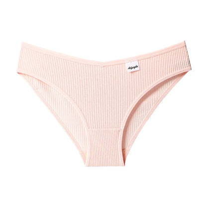 Striped Women's Panties Soild Women's Underwear Ladies Underpants Sexy V Panty Cotton Lingerie Female Soft Underpants S-XXL 1PCS