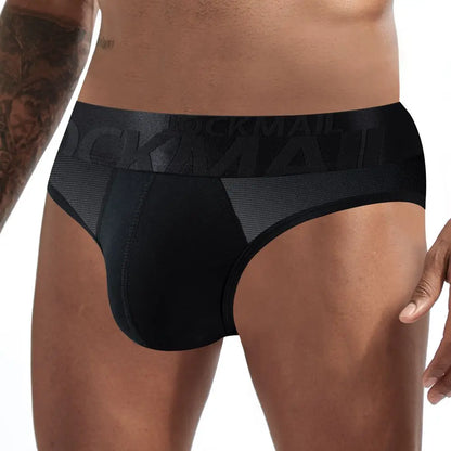 Jockmail Sexy Men's Underwear Briefs Cotton Low Rise Underpant Net yarn Lace , Breathable Summer Shorts calzoncillos hombre slip