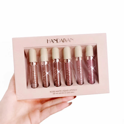 HANDAIYAN Gift 6PC/Set Matte Velvet Lip Gloss Waterproof Long-lasting Liquid Lipstick Cosmetic Beauty Keep 24 Hours Makeup