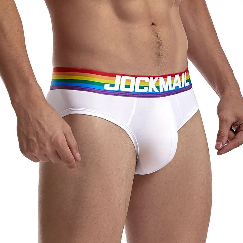 Jockmail Sexy Men's Underwear Briefs Cotton Low Rise Underpant Net yarn Lace , Breathable Summer Shorts calzoncillos hombre slip
