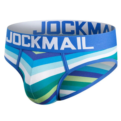 Jockmail Sexy Men's Underwear Briefs Cotton Low Rise Underpant Net yarn Lace , Breathable Summer Shorts calzoncillos hombre slip