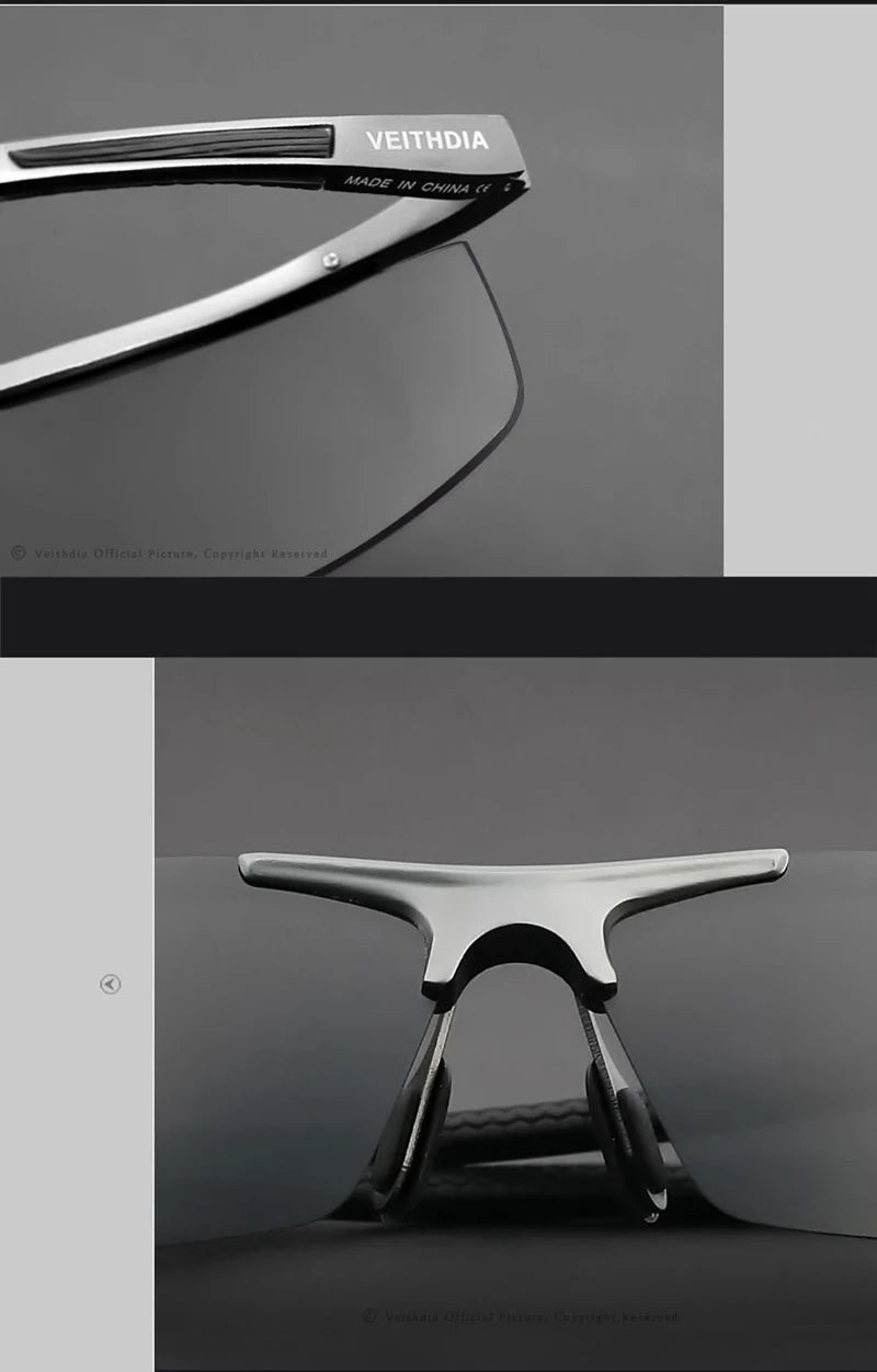 VEITHDIA Aluminum Magnesium Men's Sunglasses Polarized UV400 Coating Mirror Sun Glasses Outdoor Male Eyewear Accessories 6588