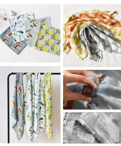 Hot New Baby Blankets Newborn Soft Organic Cotton Bamboo Baby Bibs Muslin Swaddle Wrap Feeding Burpy Towel Scarf Big Diaper