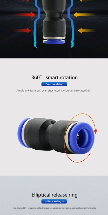 Pneumatic Fittings Fitting Plastic Connector PU PG 4mm 6mmTo 8mm 10mm Air Water Hose Tube Push in Straight Gas Quick Connectors