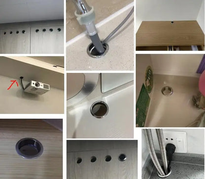 Computer Desk Cable Grommets Wire Hole Cover Cabinet Vent Decorative Ring Cable Outlet Port Furniture Hardware Desk Accessories