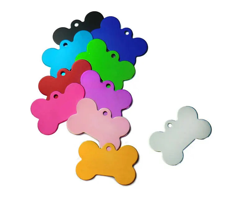 Wholesale 100Pcs Dog ID Tags Laser Engraving Bone Tags Name Plate Personalized Customized Name ID Tags Dogs Pendant Pet Tag