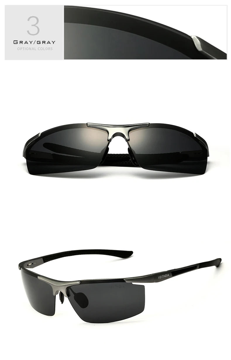 VEITHDIA Aluminum Magnesium Men's Sunglasses Polarized UV400 Coating Mirror Sun Glasses Outdoor Male Eyewear Accessories 6588