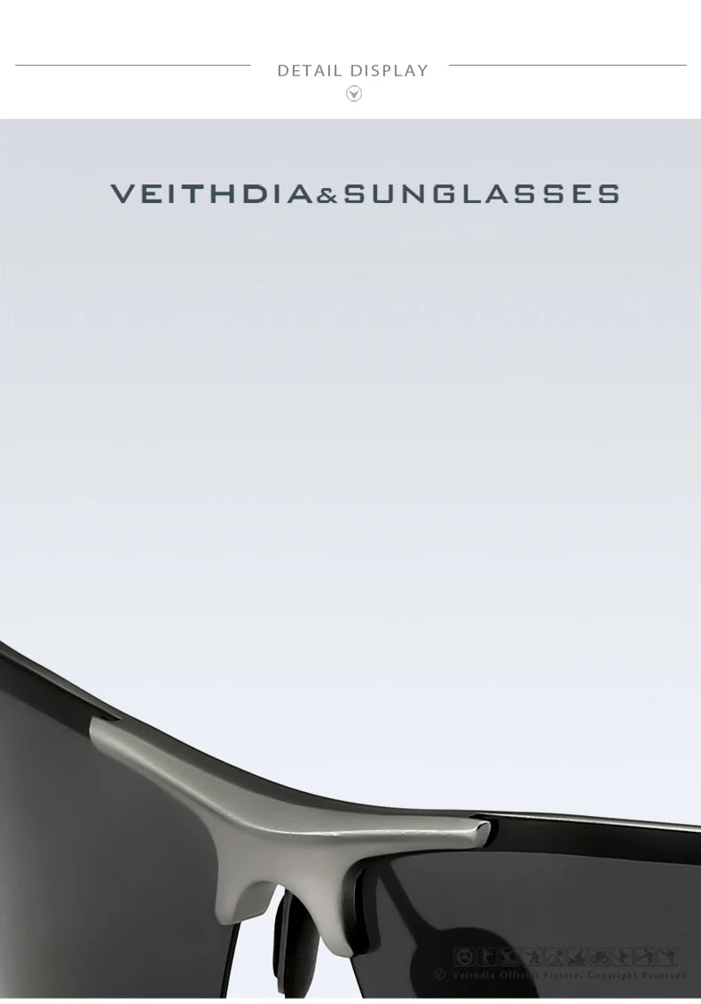 VEITHDIA Aluminum Magnesium Men's Sunglasses Polarized UV400 Coating Mirror Sun Glasses Outdoor Male Eyewear Accessories 6588