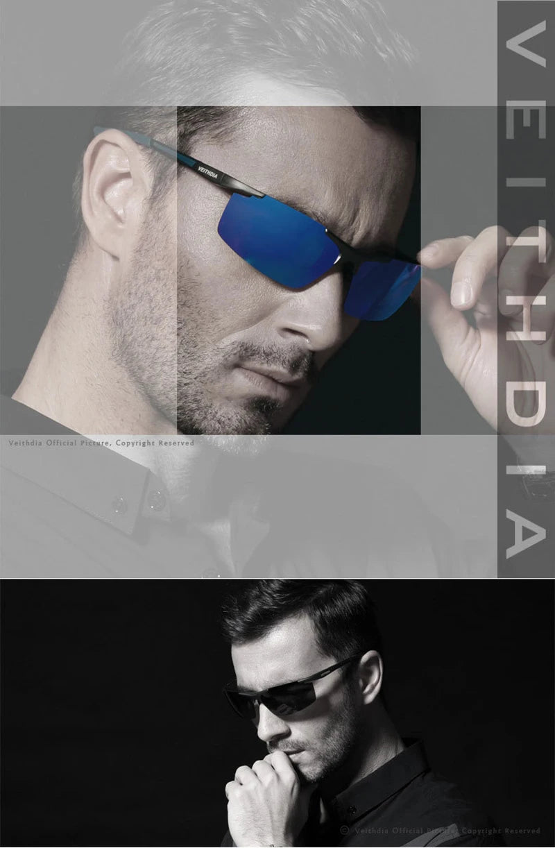 VEITHDIA Aluminum Magnesium Men's Sunglasses Polarized UV400 Coating Mirror Sun Glasses Outdoor Male Eyewear Accessories 6588