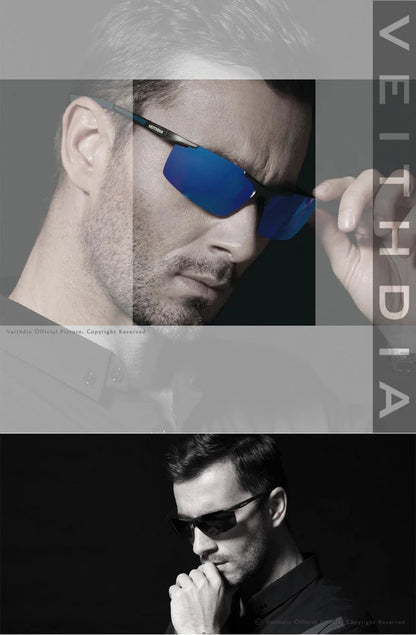 VEITHDIA Aluminum Magnesium Men's Sunglasses Polarized UV400 Coating Mirror Sun Glasses Outdoor Male Eyewear Accessories 6588
