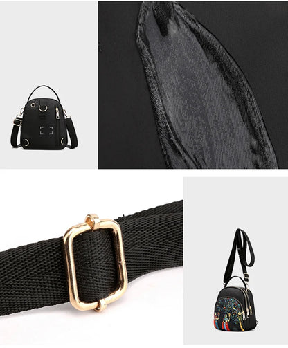 Fashion Printing Backpack Women Large Capacity Nylon Rucksack Multilayer Crossbody Bag School Bags Waterproof Travel Knapsack