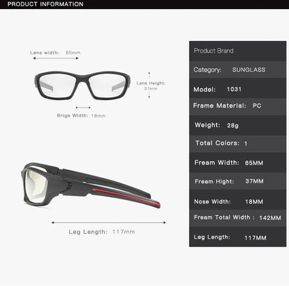 HOOLDW Polarized Photochromic Sunglasses Men Outdoor Sports Chameleon Sun glasses Driving Goggles Glasses Change Color Eyewear